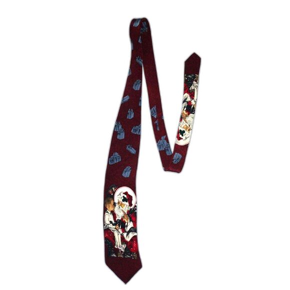 Vintage 1996 Christmas Santa Tie The Saturday Evening Post Curtis Publishing Co - Picture 1 of 4